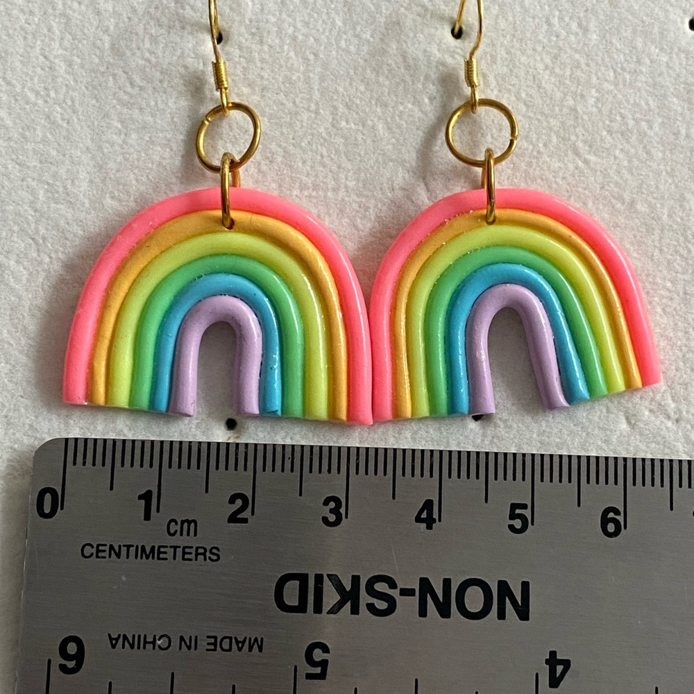 Handmade Rainbow Earrings with Gold Hardware